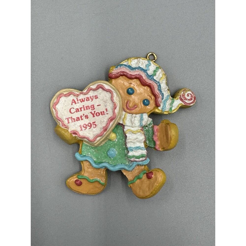 Vintage 1995 Carlton Cards Always Caring Gingerbread Figurine Ornament